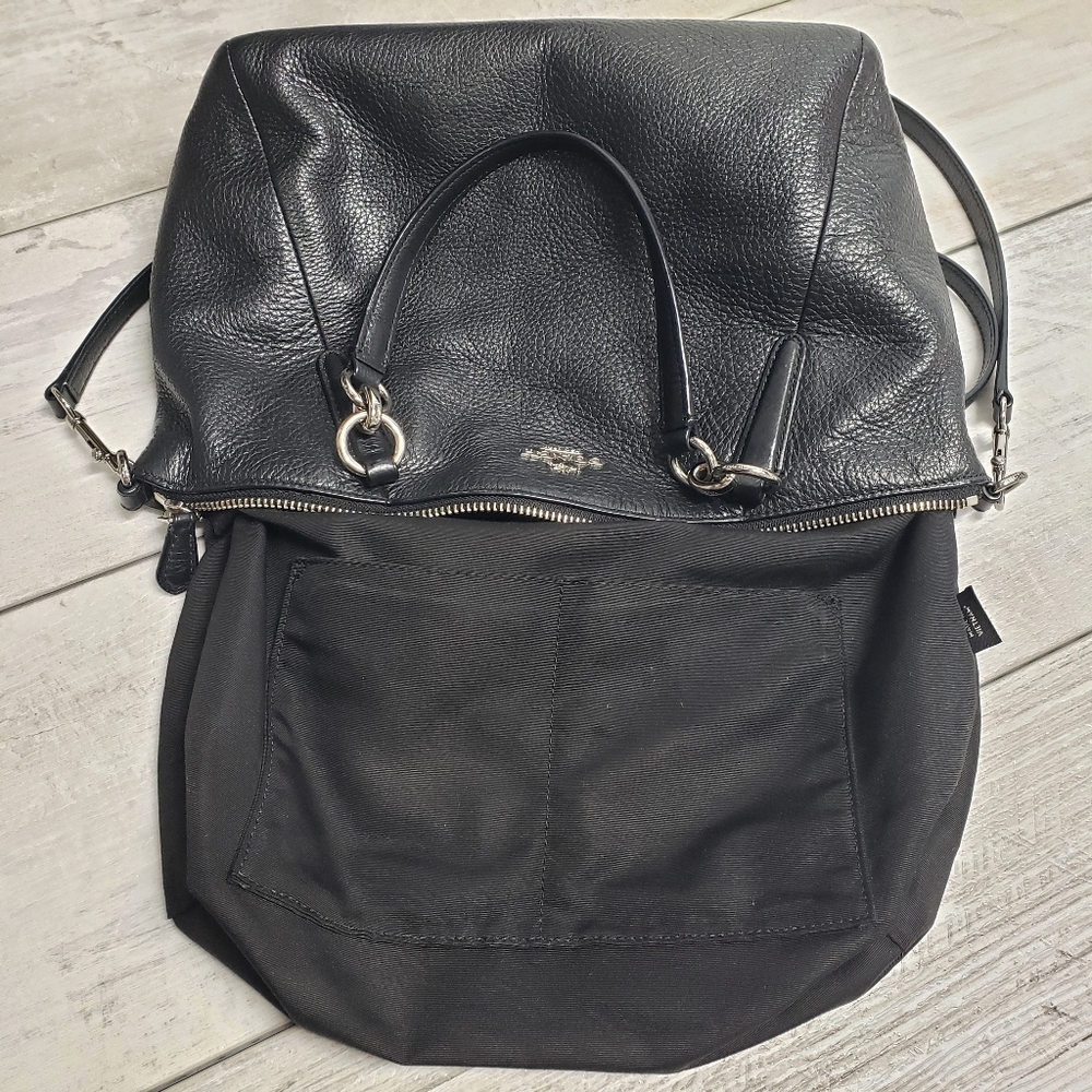 Coach F36675 Pebble Leather Kelsey Satchel Handbag Black with Silver Hardware - Picture 14 of 16